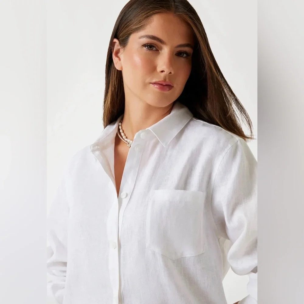 GUESS ~ Eco Gen Linen Shirt - Picture 8 of 15